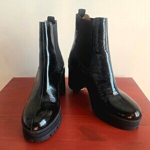 NWOT Patent Leather Pull-on Boots